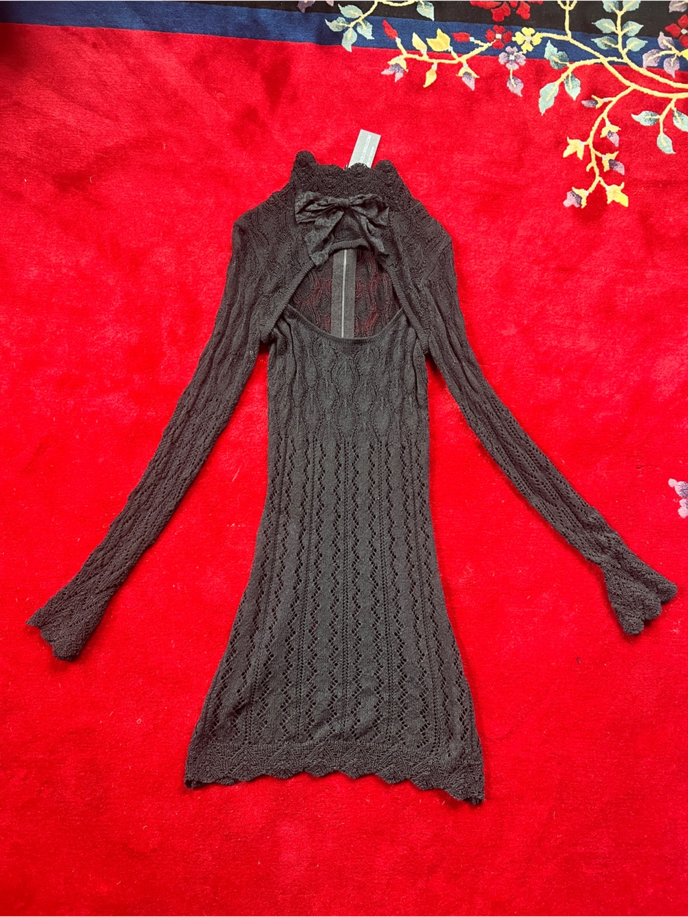 Dolls Kill WIDOW Black Knit Mini Dress Size M/L